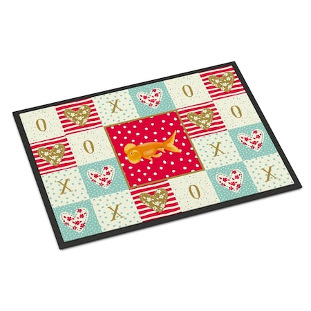 Carolines Treasures 18 x 27 in. Bubble Eyed Goldfish Love Indoor or Outdoor Mat CK5470MAT
